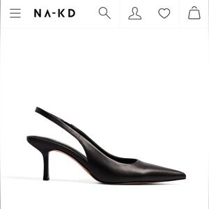 NA-KD Black Slingback Pumps